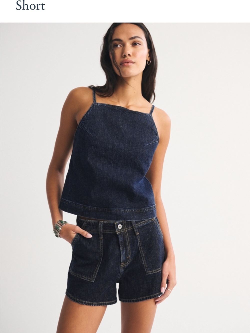 Dark Indigo Denim Shorts - Women